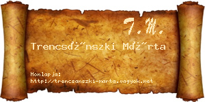 Trencsánszki Márta névjegykártya