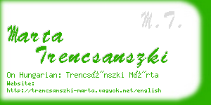 marta trencsanszki business card